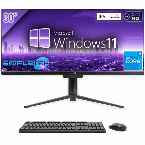 SIMPLETEK All in One 30" 2K UltraWide i5 Windows 11 Pro | 8GB RAM 120GB SSD | Wifi 6 + Bluetooth 5.2 und Webcam | Mit drehbarer und neigbarer Basis SIMPLETEK All in One 30" 2K UltraWide i5 Windows 11 Pro | 8GB RAM 120GB SSD | Wifi 6 + Bluetooth 5.2 und Webcam | Mit drehbarer und neigbarer Basis von SIMPLETEK