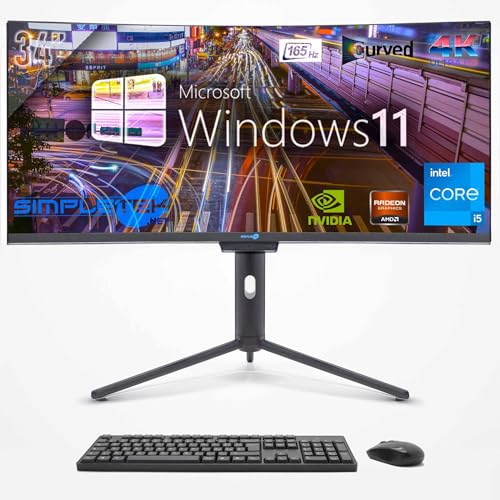 SIMPLETEK All in One 34" i5 4K Curvo 165Hz | Windows 11 Pro | RTX4060 8GB | 16GB RAM SSD 2TB | Integrierte Webcam 2K | Aio Gaming Computer | WiFi6 | BT 5.2 von SIMPLETEK