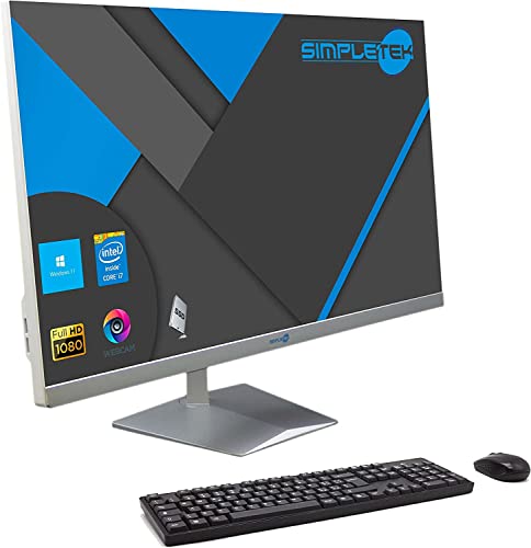 SIMPLETEK All in One AiO 27 Zoll Full HD Core i7 Bis 3,6 GHz Windows 11 Pro | 8 GB RAM 2 TB | Maus-Tastatur-Kit Webcam von SIMPLETEK