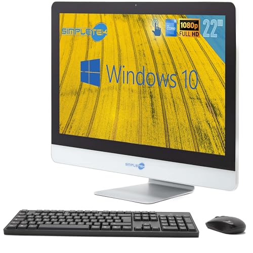 SIMPLETEK All-in-One AiO Touchscreen 22" Full HD Core i5 2500T 2.3GHz Windows 10 Pro | 8GB RAM SSD 960GB | Webcam Touchscreen interne Lautsprecher + kabellose Maus und Tastatur | Businesscomputer von SIMPLETEK