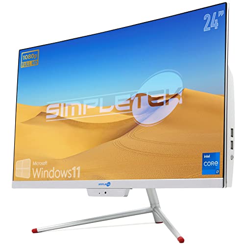 SIMPLETEK - All-in-One-Computer 24" Gebogen FHD Core i7 bis 3,9GHz Windows 11 Pro | 16GB RAM SSD 480GB | Curved PC Desktop von SIMPLETEK