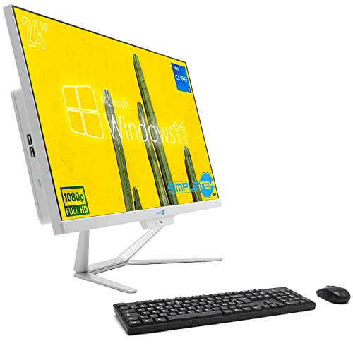 SIMPLETEK All in One Core i7 Windows 11 Pro 24" FHD | 16GB RAM SSD 480GB | Integrierte Webcam WiFi5 | Computer Desktop Fixo Aio Büro Home Schule von SIMPLETEK