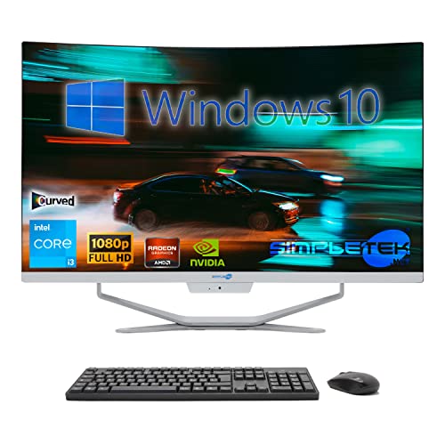 SIMPLETEK - All-in-One-Display 27" Curved Core i3 Windows 10 | 8GB SSD 240GB | Arbeit, Unterhaltung von SIMPLETEK