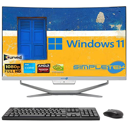 SIMPLETEK - All in One Display Curved 24" Core i3 Windows 11 | 16GB RAM SSD 480GB | Arbeit, Unterhaltung von SIMPLETEK