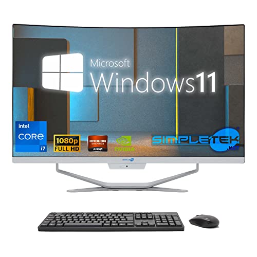 SIMPLETEK - All-in-One-PC 27 Zoll Curved Windows 11 | Core i7 Prozessor der 12. Generation mit Grafikkarte GTX1660 6 GB | 64 GB RAM DDR4 SSD 4 TB von SIMPLETEK