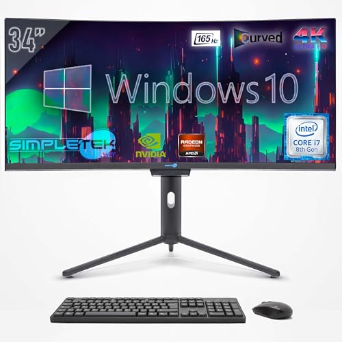 SIMPLETEK - All-in-One-PC mit gebogenem Bildschirm 34 Zoll (34 Zoll) 4K Wide | Intel Core i7 Prozessor | Windows 10 Pro | 64 GB RAM SSD 4 TB | RTX4060 8 GB | Integrierte 2K Webcam SIMPLETEK - All-in-One-PC mit gebogenem Bildschirm 34 Zoll (34 Zoll) 4K Wide | Intel Core i7 Prozessor | Windows 10 Pro | 64 GB RAM SSD 4 TB | RTX4060 8 GB | Integrierte 2K Webcam von SIMPLETEK