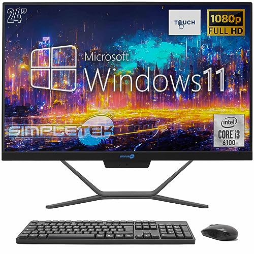 SIMPLETEK - All in One Touch Core i3 6th 16GB RAM SSD 240GB Windows 11 | Computer 2K Webcam integriert AiO Touchscreen von SIMPLETEK