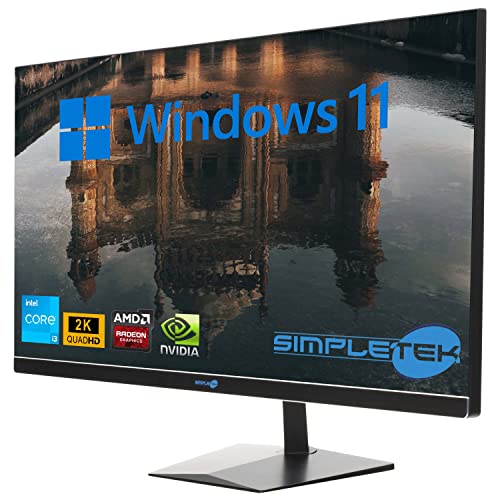 SIMPLETEK - All in One i3 10° Gen AiO 27" 2K Windows 11 Pro 16GB SSD 960GB mit GPU GTX1650 4GB WiFi6 + BT 5.2 + Webcam | Ideal zum Bearbeiten / Gaming von SIMPLETEK