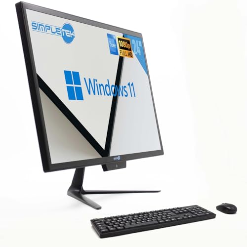 SIMPLETEK - All-in-One i5 24" 8GB 2TB Full HD Windows 11 Pro mit kabelloser Maus und Tastatur | Wifi + Bluetooth | Integrierte Webcam von SIMPLETEK