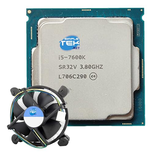 SIMPLETEK - Core i5‑7600K LGA 1151 Desktop-Prozessor, 4 Kerne/4 Threads, 3,8 GHz Basis bis zu 4,2 GHz Turbo, 6 MB Cache - Inklusive Kühlkörper (Generalüberholt) von SIMPLETEK