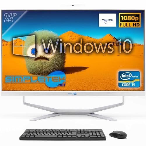 SIMPLETEK - Desktop-PC ALL in ONE 24" Full HD Touchscreen | Core i5 8GB RAM SSD 240GB | Windows 10 | Integrierte HDMI Webcam von SIMPLETEK