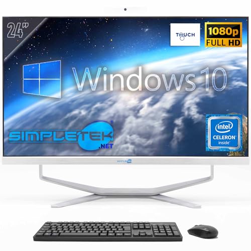 SIMPLETEK - Desktop-PC ALL in ONE 24" Full HD Touchscreen | G1820T 2.40GHz - 8GB RAM SSD 240GB | Windows 10 | Integrierte HDMI Webcam von SIMPLETEK