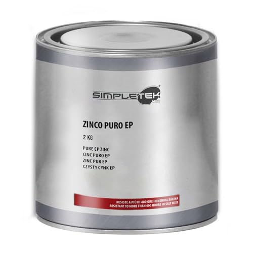 SIMPLETEK - Dose 2 kg reines Zink EP Verzinkung schützt vor Oxidation Korrosionsschutz lackierbares Finish für Epoxidzyklen matt von SIMPLETEK
