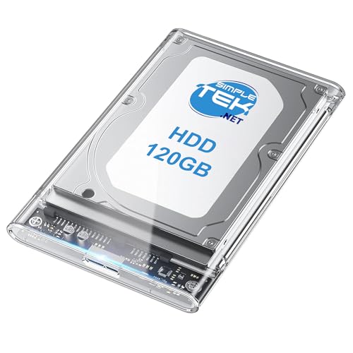 SIMPLETEK – Externes Gehäuse transparent HDD 2,5" mit 120GB | SATA, USB 3.0, 5Gbps (Generalüberholt) von SIMPLETEK