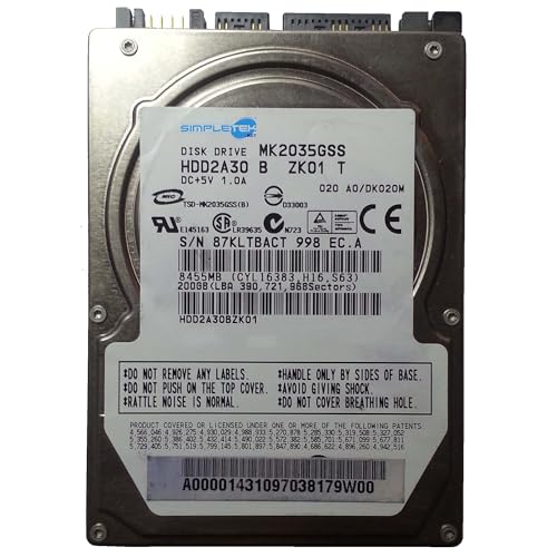 SIMPLETEK - Festplatte HDD MK2035GSS 200GB SATA 2.5" PC Desktop Notebook Laptop (Generalüberholt) von SIMPLETEK