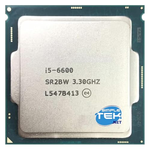 SIMPLETEK - Intel Core i5‑6600 LGA 1151 Desktop-Prozessor, 4 Kerne/4 Threads, 3,3 GHz Base bis zu 3,9 GHz Turbo, 6 MB Cache, Tray (Generalüberholt) von SIMPLETEK