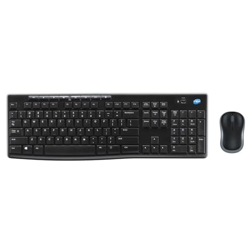 SIMPLETEK - Kabellose Maus und Tastatur MK270 Italienisches QWERTY-Layout | Plug and Play | Kompatibel mit Windows und Chrome OS | Schwarz von SIMPLETEK