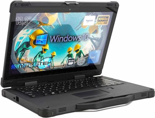 SIMPLETEK - Laptop Rugged Core i5 11. Generation Display 13" FHD Touchscreen | 16GB RAM und SSD 4TB Windows 10 | Large Battery Stoßfest Staubdicht IP65 Seriell RS232 von SIMPLETEK