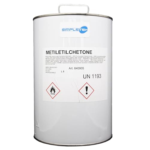 SIMPLETEK - Methylethylketon (MEK) 5L – Hochwirksames Lösungsmittel für Harze, Gummi, Kolophonium und Schellack von SIMPLETEK
