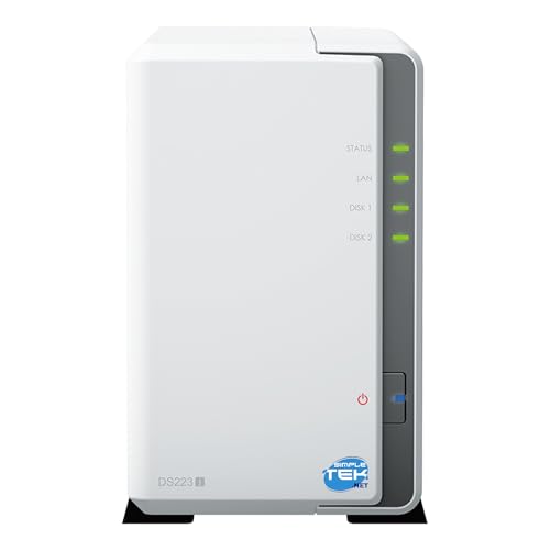 SIMPLETEK - NAS-Netzwerkspeichergerät mit 2 Einschüben mit Dual-SATA-HDD/SSD-, Gigabit-Ethernet-LAN, kompatibel – Weiß SIMPLETEK - NAS-Netzwerkspeichergerät mit 2 Einschüben mit Dual-SATA-HDD/SSD-, Gigabit-Ethernet-LAN, kompatibel – Weiß von SIMPLETEK