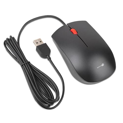 SIMPLETEK - Optische USB 2.0 Maus mit Kabel | Verkabelt, 1600 DPI, 3 Tasten | Kompatibel mit MacOS, Windows und Linux - Schwarz von SIMPLETEK