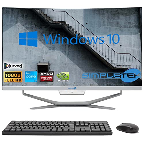 SIMPLETEK - PC All in One Display 24" Curved Core i3 Videokarte RX550 4GB Windows 10 | 16GB RAM SSD 960GB | Arbeit, Gaming von SIMPLETEK