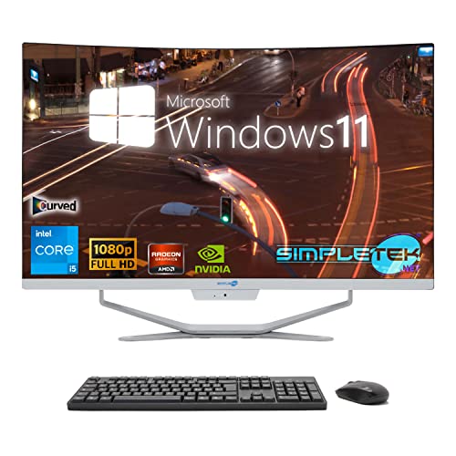 SIMPLETEK - PC All in One Display 27" Curved Core i5 Grafikkarte RX550 4GB Windows 11 | 16GB RAM SSD 960GB | Arbeit, Gaming von SIMPLETEK