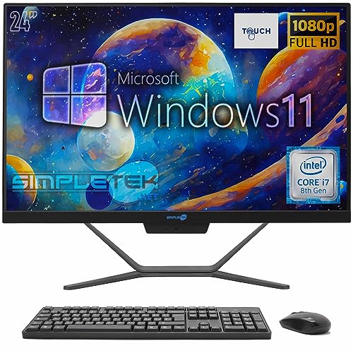 SIMPLETEK - PC All in One Touch Core i7 8th 64GB RAM SSD 4TB Windows 11 | Computer mit integrierter 2K Webcam AiO Touchscreen von SIMPLETEK