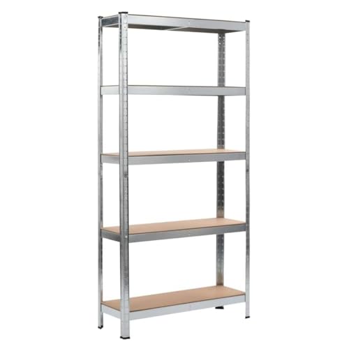 SIMPLETEK - Regal mit modularen Holzböden - 90 x 30 x 180 cm | verzinkter Stahl | Kapazität 175 kg / Ablage (überholt) von SIMPLETEK