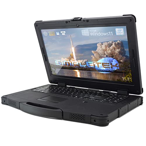 SIMPLETEK RuggedBook 15,6 Zoll i5 8250U IP65 8 GB RAM SSD 240 GB Windows 11 Pro | Wifi 6 + BT 4.2 | Serial RS232 HDMI Leser | Rugged stoßfest von SIMPLETEK