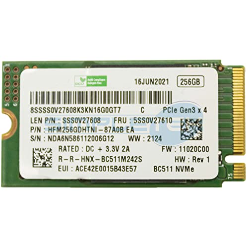 SIMPLETEK - SSD 2242 M.2 NVME PCI-E 3.0 x4 256 GB tragbare Solid-State-Festplatte von SIMPLETEK