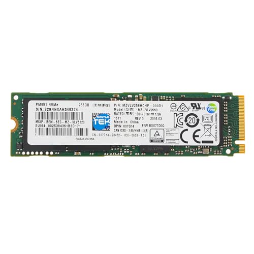 SIMPLETEK - Samsung PM961 Interne SSD 128GB M.2 2280 NVMe PCIe 3.0 x4 Hochleistungs-SSD mit TLC Speicher für PC und Laptop (Generalüberholt) von SIMPLETEK
