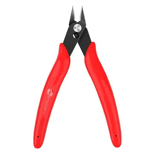 SIMPLETEK - Seitenschneider, Diagonal, Mini-Schere für elektrische Kabel, Modellbau, dünne Härte, Rot von SIMPLETEK