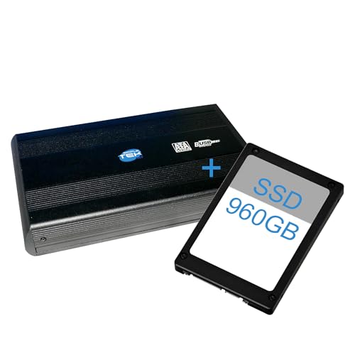 SIMPLETEK - Tragbare externe Festplatte SSD 960 GB SATA III USB 3.0 schwarz - Plug & Play - Universelle Kompatibilität von SIMPLETEK