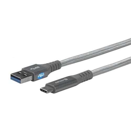 SIMPLETEK - USB-A-auf-USB-C-Kabel, geflochtenes Nylon, unterstützt bis zu 65 W, Länge 1 m, Aufladen und Datenübertragung von SIMPLETEK
