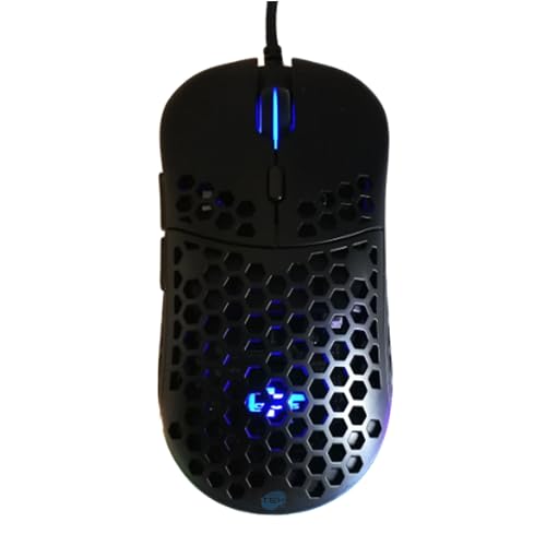SIMPLETEK - Ultraleichte professionelle RGB-Gaming-Maus mit PixArt Sensor 3389 USB verkabelt 16000 DPI Honeycomb programmierbar 400 IPS von SIMPLETEK