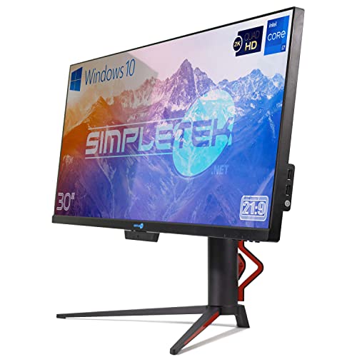 Simpletek All in One 30" Bildschirm 2K Core i7 16GB SSD 480GB Windows 10 Pro | Ultrawide IPS 21:9 WiFi6 Bluetooth 5 Webcam Integrierter PC Desktop Fixo Aio von SIMPLETEK