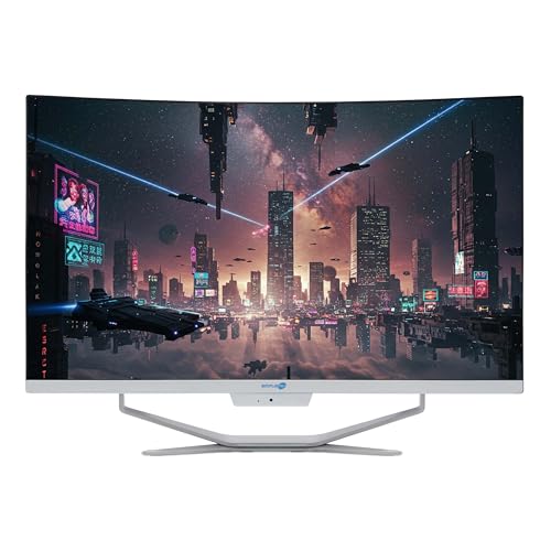 Simpletek All in One AiO 27" FHD Gebogen Windows 11 Pro Core i7 bis 3,6 GHz 16 GB RAM SSD 960 GB kabellose Tastatur inklusive integrierter Webcam PC Gaming Curved von SIMPLETEK