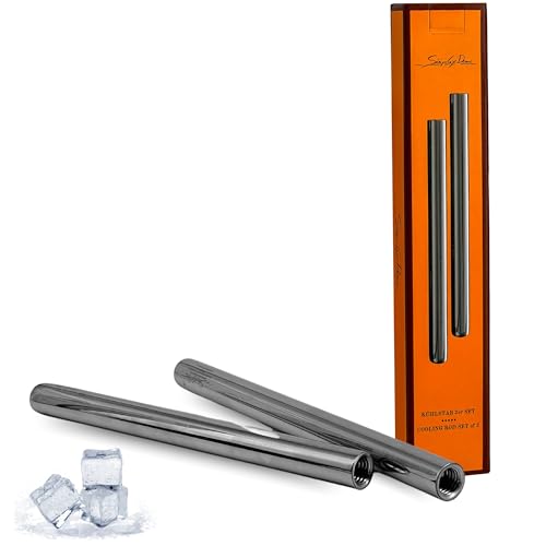 SIMPLEX DOMO 2 Extra Kühlstäbe aus Edelstahl für Ihren Original Weinkühler – Perfekt für längeren Weingenuss – Premium Ersatzstäbe für optimale Kühlung – Spülmaschinengeeignet von SIMPLEX DOMO