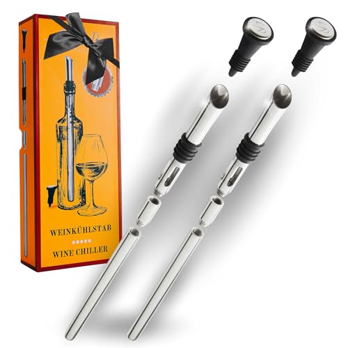 SIMPLEX DOMO 4-in-1 Weinkühlstab Premium 2er Set - 100% Edelstahl Ausgießer & Weinkühler, inkl. Verlängerung & Flaschenverschluss - Spülmaschinengeeignet - Elegante Geschenkbox SIMPLEX DOMO 4-in-1 Weinkühlstab Premium 2er Set - 100% Edelstahl Ausgießer & Weinkühler, inkl. Verlängerung & Flaschenverschluss - Spülmaschinengeeignet - Elegante Geschenkbox von SIMPLEX DOMO