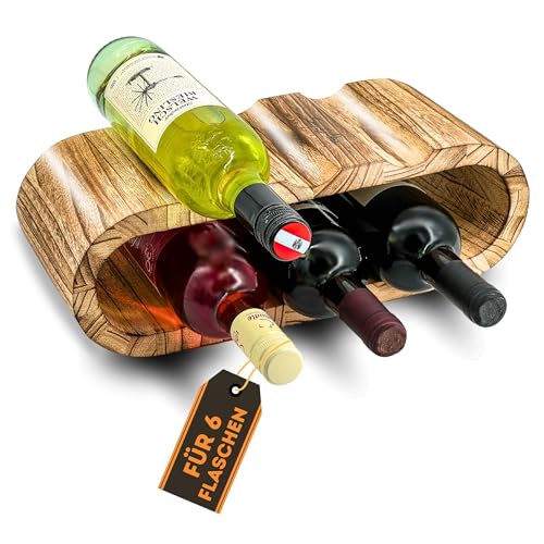 SIMPLEX DOMO Rustikales Weinregal Holz geflämmt - Flaschenregal Holz für 6 Flaschen, 2 Etagen - Zeitloses Design, sanft geölt - Weinregal schmal für Küche, Esszimmer, Wohnzimmer SIMPLEX DOMO Rustikales Weinregal Holz geflämmt - Flaschenregal Holz für 6 Flaschen, 2 Etagen - Zeitloses Design, sanft geölt - Weinregal schmal für Küche, Esszimmer, Wohnzimmer von SIMPLEX DOMO