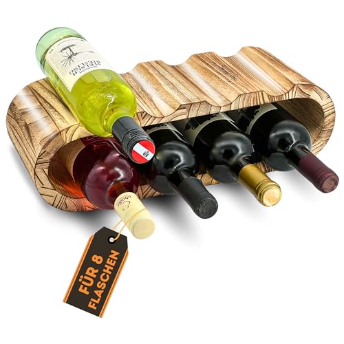 SIMPLEX DOMO Rustikales Weinregal Holz geflämmt - Flaschenregal Holz für 8 Flaschen, 2 Etagen - Zeitloses Design, sanft geölt - Weinregal schmal für Küche, Esszimmer, Wohnzimmer SIMPLEX DOMO Rustikales Weinregal Holz geflämmt - Flaschenregal Holz für 8 Flaschen, 2 Etagen - Zeitloses Design, sanft geölt - Weinregal schmal für Küche, Esszimmer, Wohnzimmer von SIMPLEX DOMO