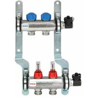 Verteiler Edelstahl 1'' für fbh 2 Kr.,m.Durchflusseinsätzen 0-5 l/min. F18511 - Simplex Verteiler Edelstahl 1'' für fbh 2 Kr.,m.Durchflusseinsätzen 0-5 l/min. F18511 - Simplex von SIMPLEX