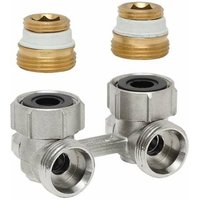 Zweirohr Hahnblock exclusiv E1/50 3/4' Eurokonus x 1/2' ag selbstdichtend Eckform F10012 - Simplex von SIMPLEX