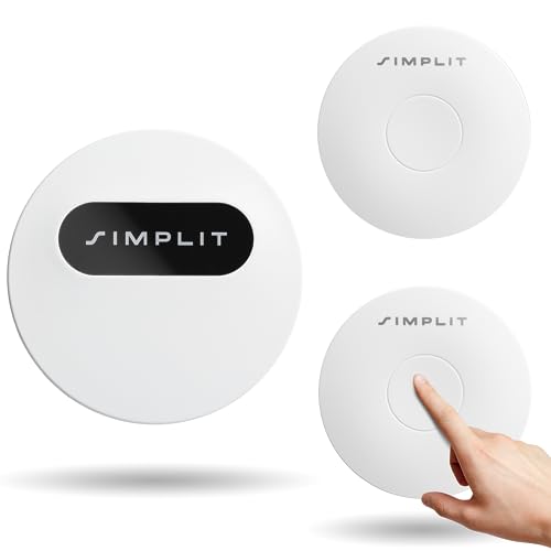 SIMPLIT Funk Türklingel “T10” - Haustürklingel - 200m Reichweite Klingel Haustür - Türklingel Funk 58 Melodien - Doorbell Wireless - Hallen Klingel - 2x Sender, 1x Empfänger (Weiß) von SIMPLIT