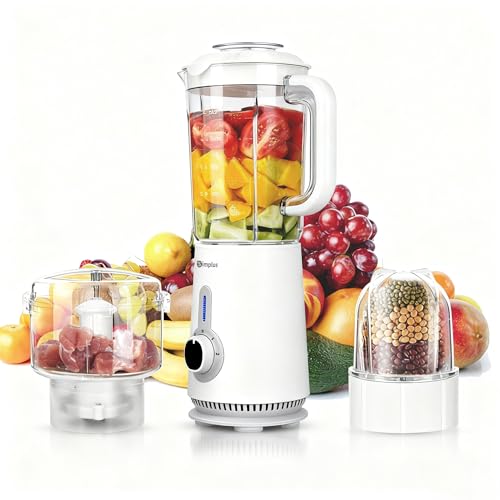 Simplus 3-in-1 Multifunction Stand Mixer, 1250 ml Mixkrug, 500 ml Fleischbecher & 300 ml Mahlbecher, Hochleistungsmixer 23.000 U/min, Edelstahlklingen, Küchenmaschine mit Pulse & 2 Stufen Simplus 3-in-1 Multifunction Stand Mixer, 1250 ml Mixkrug, 500 ml Fleischbecher & 300 ml Mahlbecher, Hochleistungsmixer 23.000 U/min, Edelstahlklingen, Küchenmaschine mit Pulse & 2 Stufen von SIMPLUS