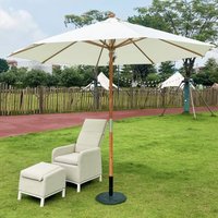 SIMPO LIFESTYLE 3m Holz Sonnenschirme Naturbelassenes Sheesamholz von SIMPO LIFESTYLE