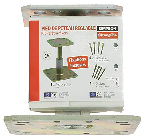 Simpson Pfostenträger-Set PPRC + 4 Bolzen + 4 Schwellenschrauben von SIMPSON