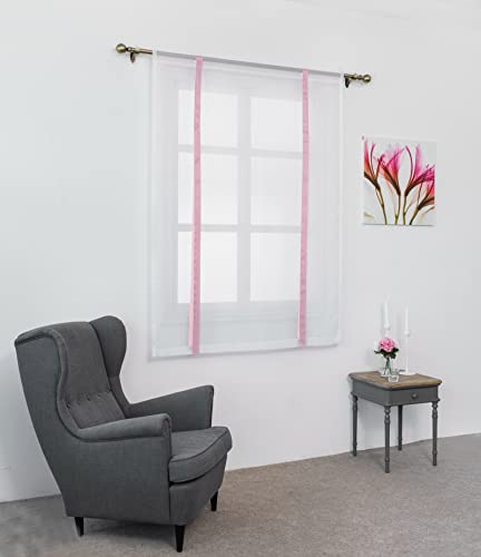SIMPVALE 1 Stück Raffrollo Vorhänge, Sheer Voile Vorhang für Wohnzimmer Schlafzimmer Transparente Gardinen Rosa 120×120cm (B×H) von SIMPVALE