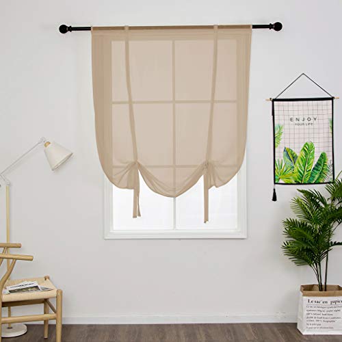 SIMPVALE 1 Stück Sheer Voile Vorhänge, 100×140cm Khaki Raffrollo Vorhang, Transparente Gardinen für Wohnzimmer Schlafzimmer SIMPVALE 1 Stück Sheer Voile Vorhänge, 100×140cm Khaki Raffrollo Vorhang, Transparente Gardinen für Wohnzimmer Schlafzimmer von SIMPVALE